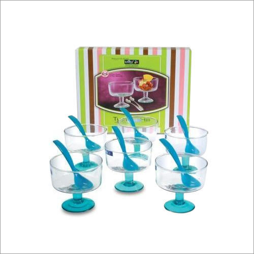 Glass Ice Cream Cup - Elegant Transparent Design, Durable Crystal Clear Glass Finish, Ideal for Serving Desserts