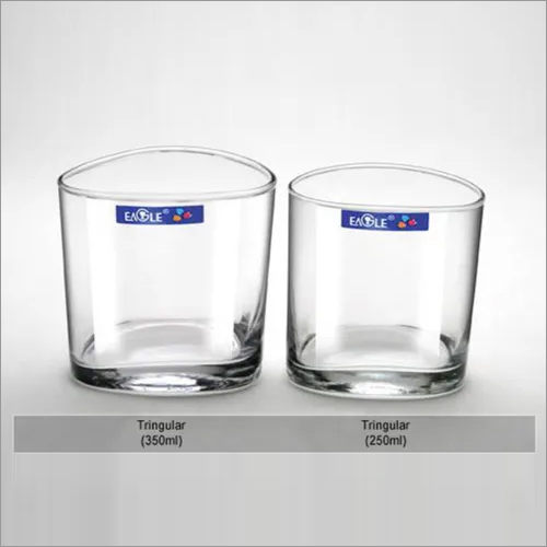 Tringular Glass Tumbler - Glass Material, 350ml Capacity, Transparent Color | Elegant Design, Versatile Use