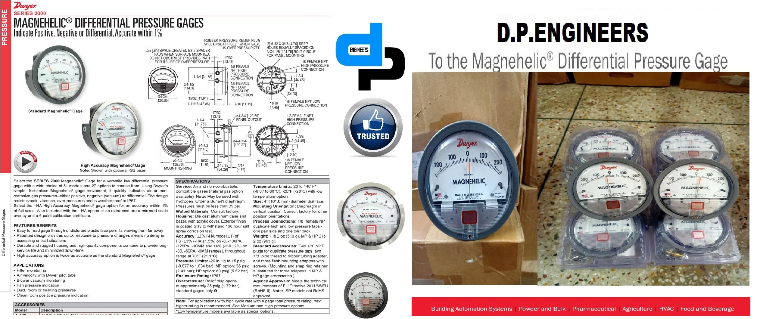 Dwyer Maghnehic Gauges In Hasanpur Uttar Pradesh- Dp Engineers Accuracy: 1 %