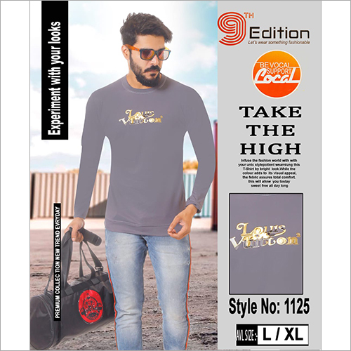 Mens Stylish Round Neck T-Shirt - Cotton Fabric, Customized Size, Various Colors, Long Sleeves | Luxuriously Soft, Breathable, Elegant Design for Daily Wear