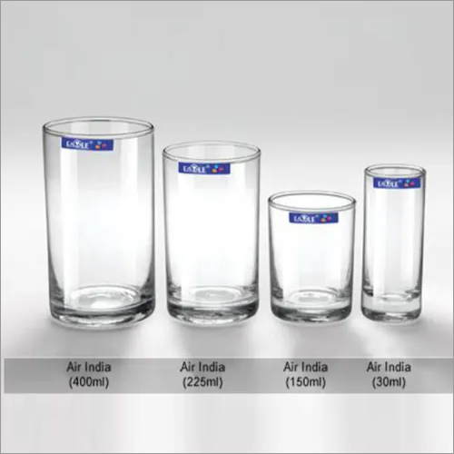 Round Transparent Heavy Base Air India Glass Tumbler