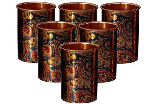 Metal Modern Design Copper Glass Set Of 6