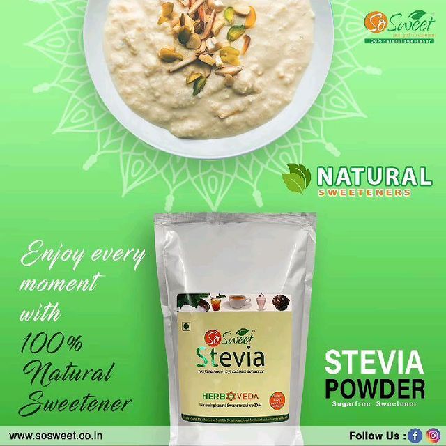 Stevia Powder - 1000gm, 100% Pure White Crystal Sugar | Raw Powder With Sweet Flavor, 2-year Shelf Life
