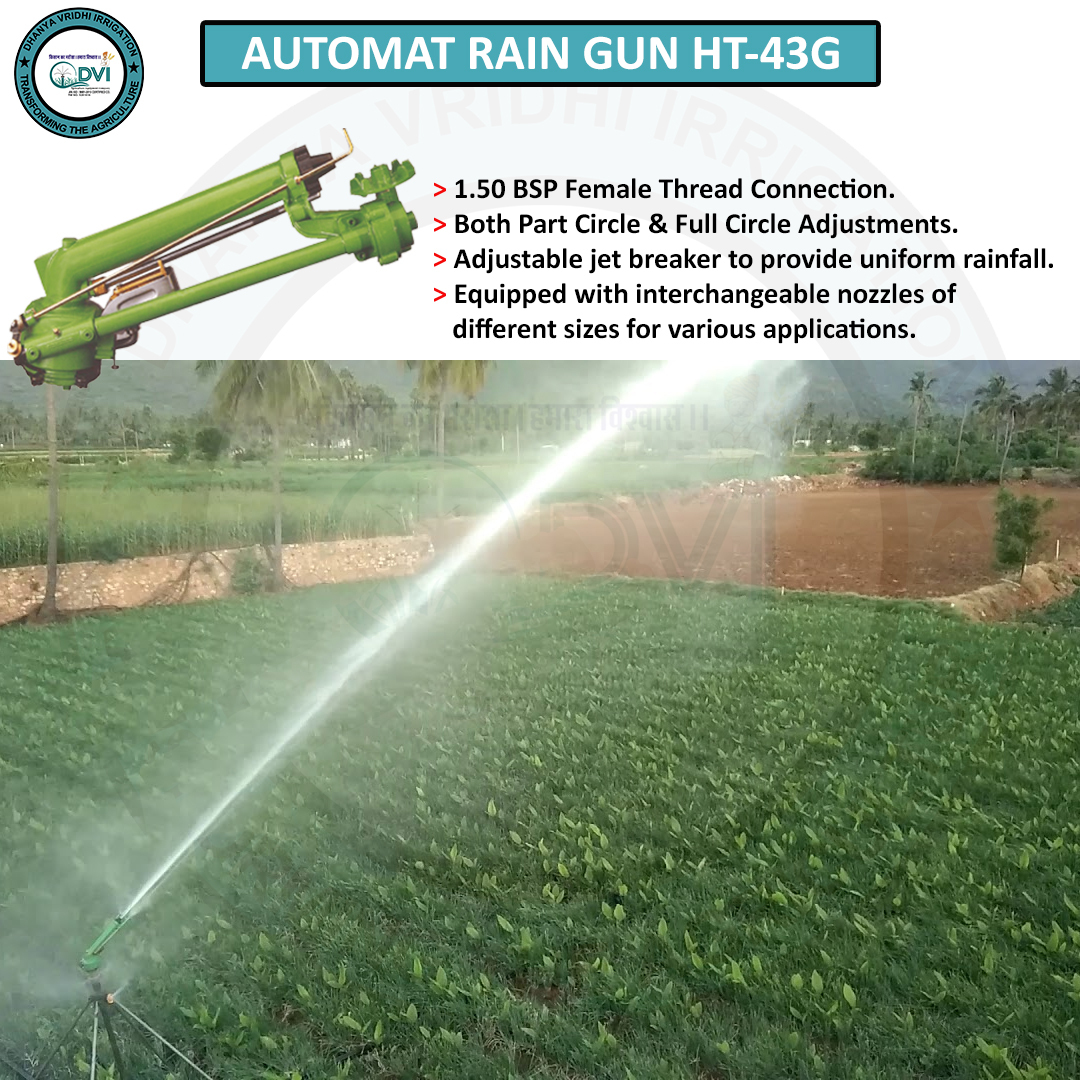 Ht43g Skipper Rain Gun With 4 Ft Height Diameter: 74 Meter (M)