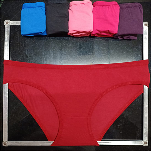 Ladies Lycra Plain Panty - Cotton Hipster, Red Color | Women's Everyday Comfort Fit, Plain Design for Effortless Style