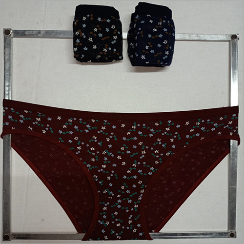 कॉटन टॉप इलास्टिक फ्लावर प्रिंटेड पैंटी