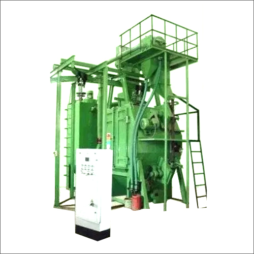Green Hanger Type Airless Shot Blasting Machine