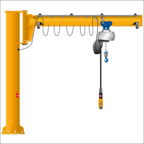 Mild Steel Pillar Mounted Jib Crane - New Industrial Grade Yellow Jib Crane | Warranty Included, Built for Heavy Lifting