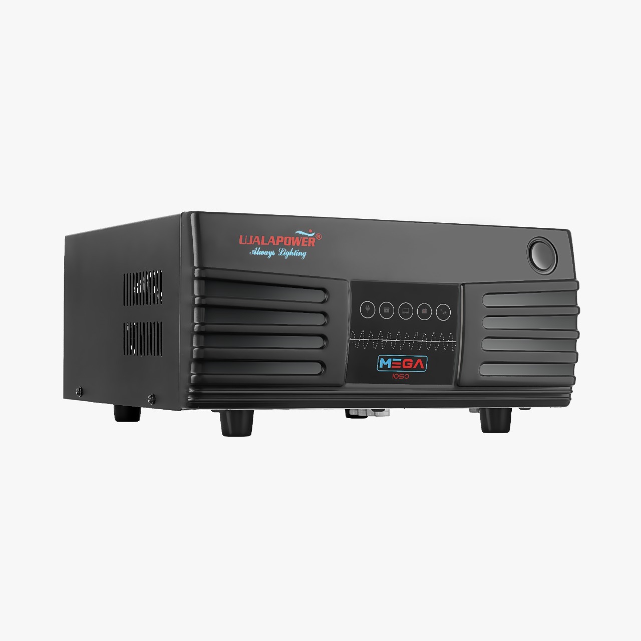 Home Ups Mega 1050 - 12v, 13x13x8 Inches, Matte Black | Short Circuit & Overload Protection, Ideal For Residential & Commercial Use
