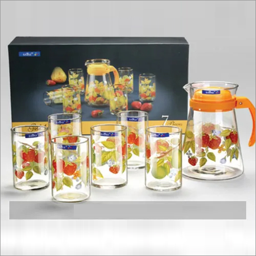 पारदर्शी 7 पीस लेमन सेट ग्लास