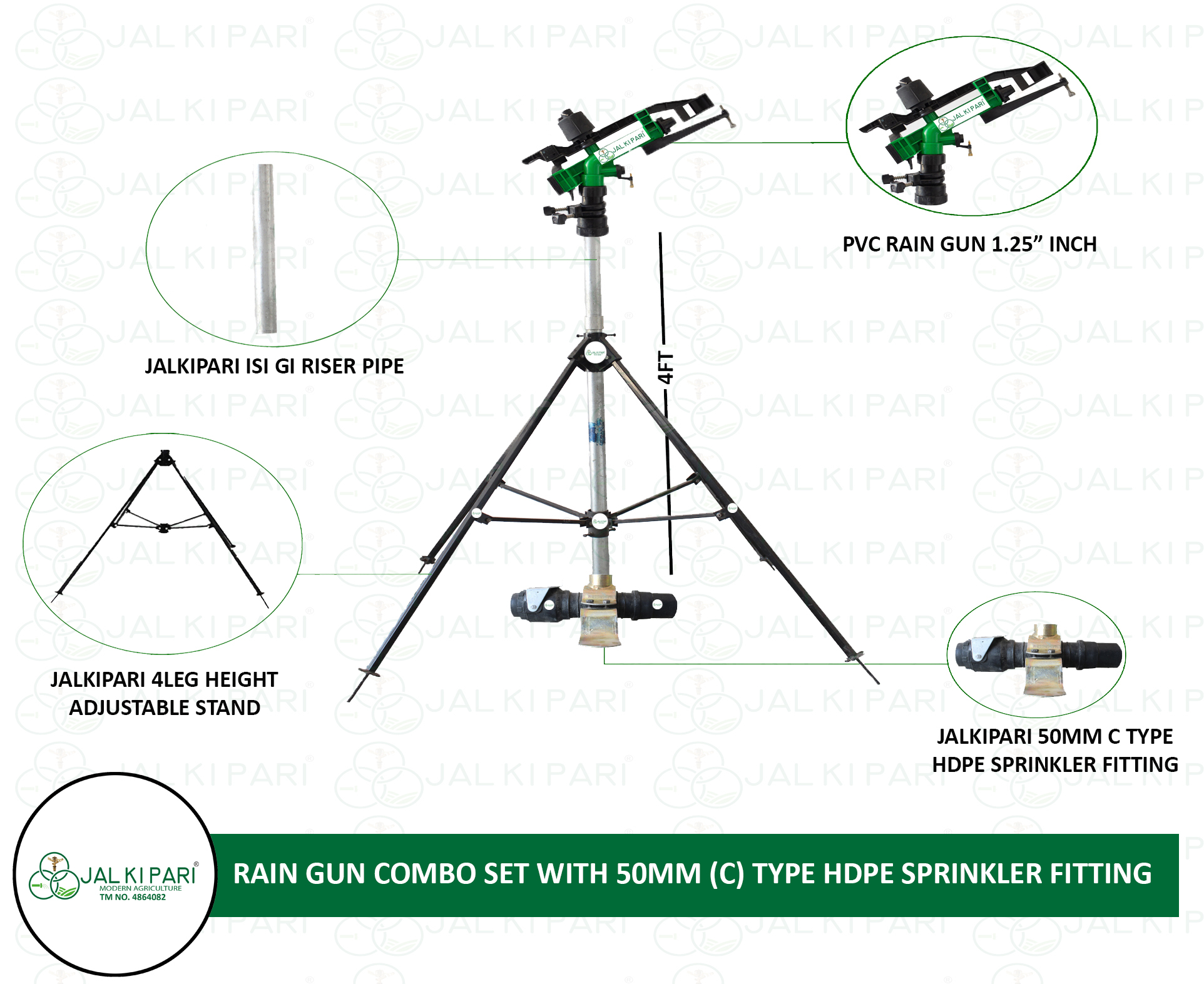 1.25 Inch Pvc Rain Gun Complete Set