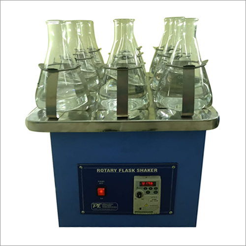 Rotary Flask Shaker - Stainless Steel, Blue | Motor-Powered Plate, 220-230 Volt, Ideal for Laboratory & Industry