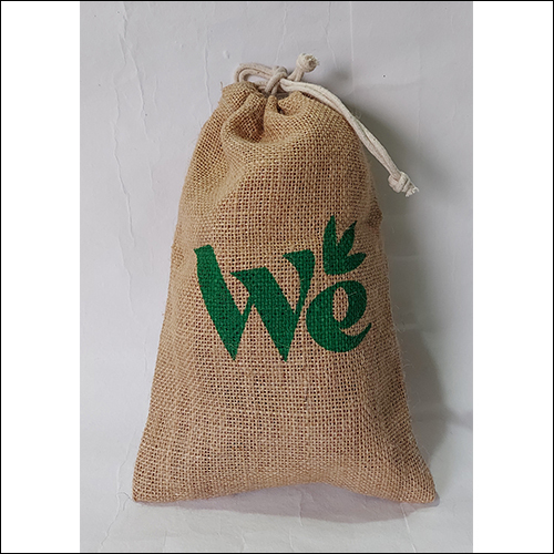 Customized Jute Pouch - 5 Inch x 7 Inch, Brown Color | Durable, Degradable, Environmentally Friendly, Reusable with Flexiloop Handle