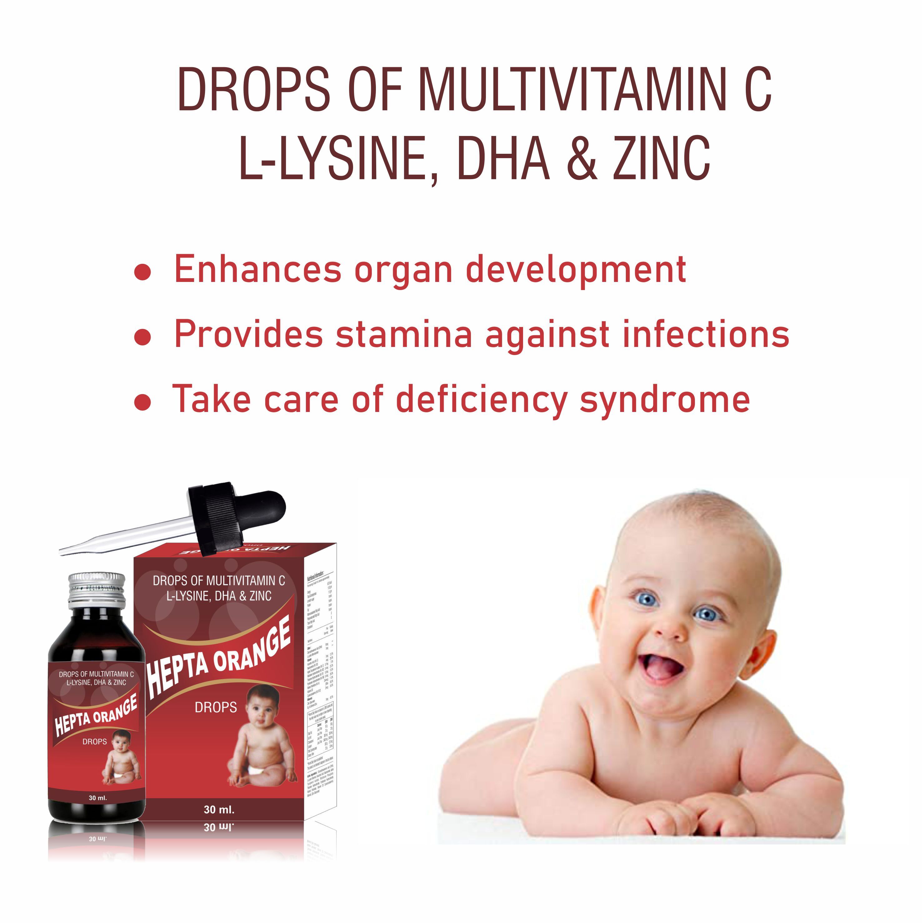 30ml Drops Of Multivitamin C L Lysine Dha And Zinc Drops - Age Group: For Adults