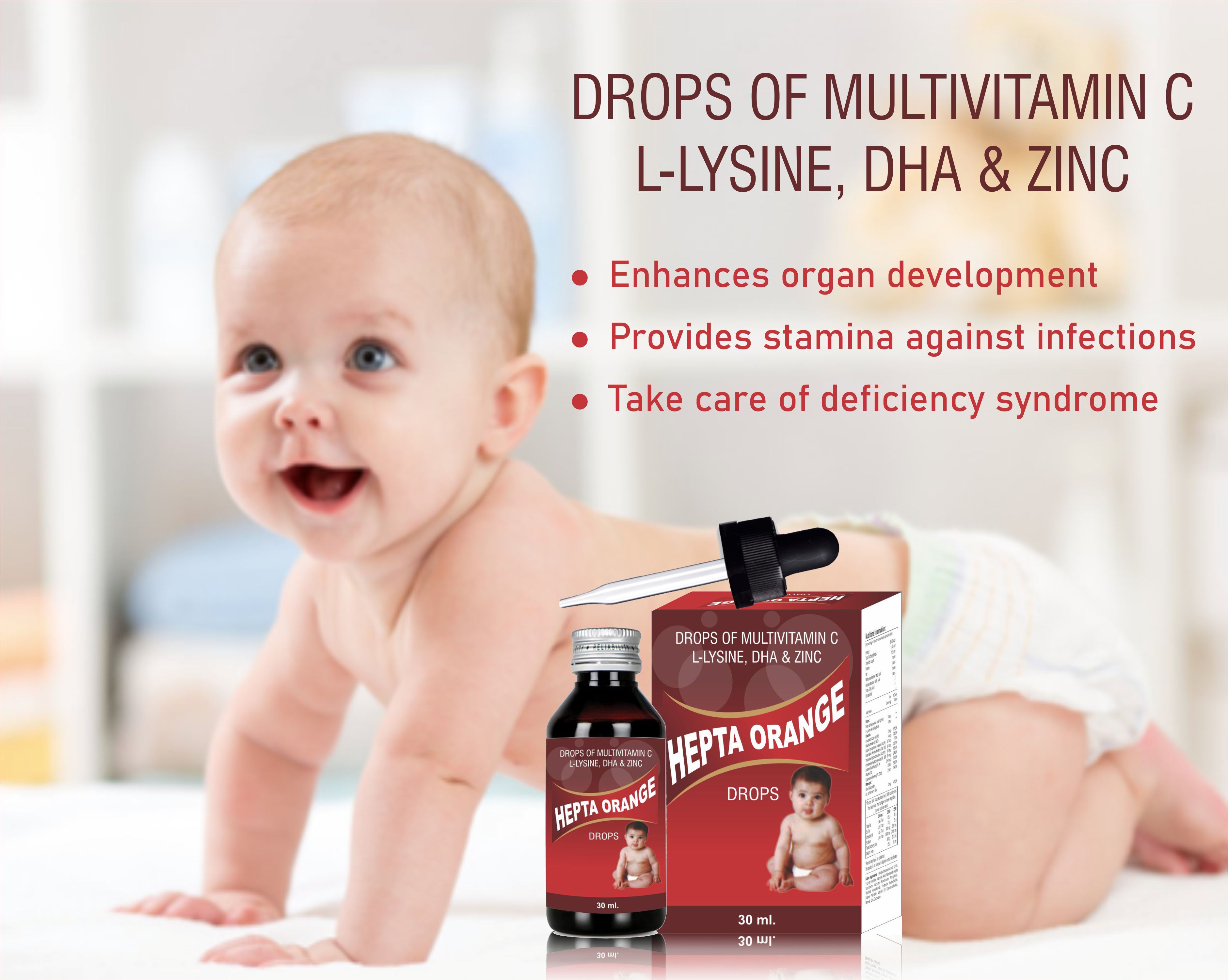 30ml Drops Of Multivitamin C L Lysine Dha And Zinc Drops - Age Group: For Adults