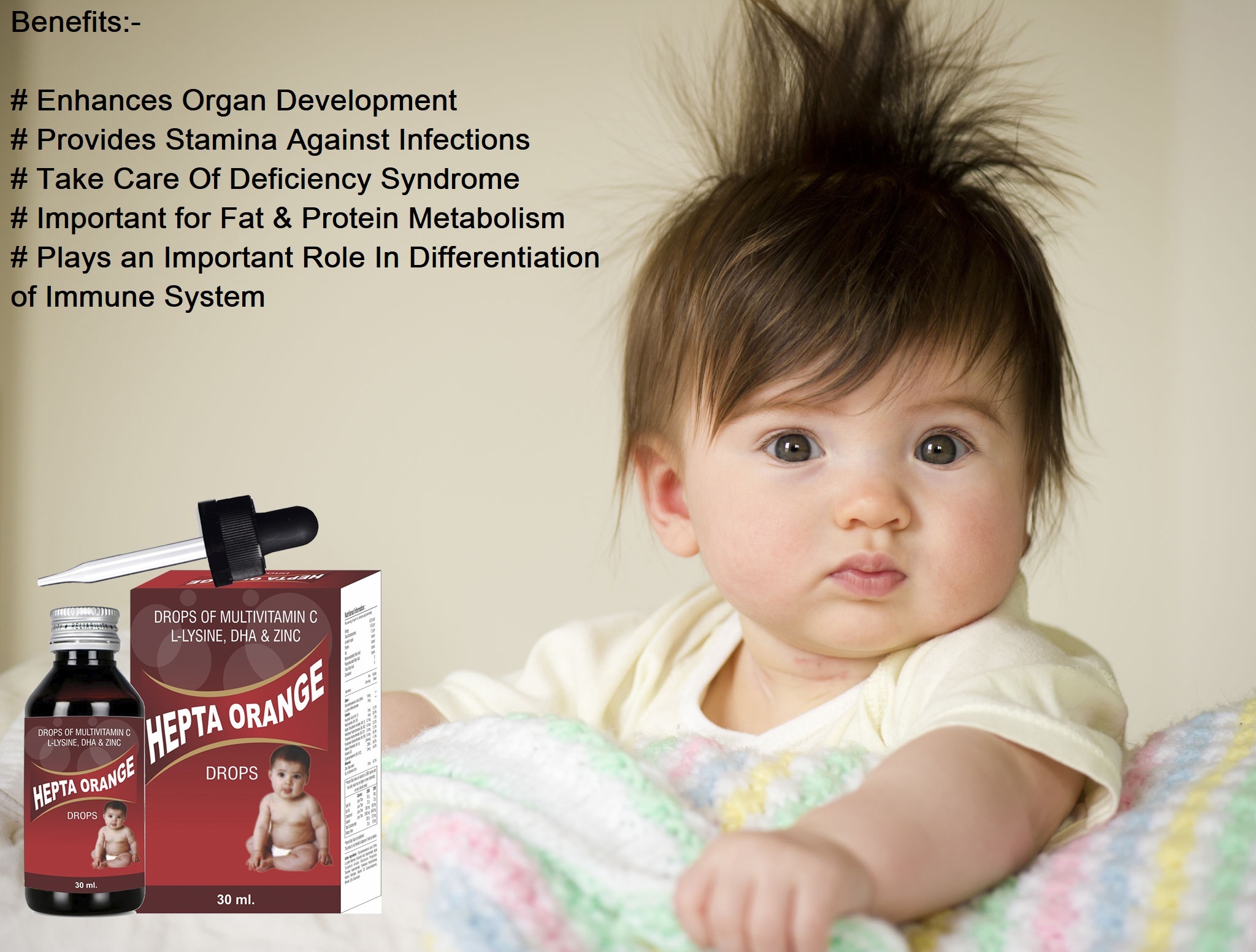 30ml Drops Of Multivitamin C L Lysine Dha And Zinc Drops - Age Group: For Adults