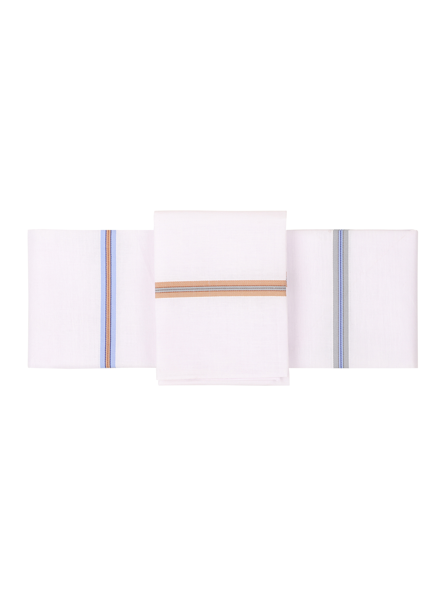 3 Piece Pack Mens Handkerchief - 100% Cotton 42 Cm X 42 Cm White | Printed Pattern Plain Style Ideal For Everyday Use