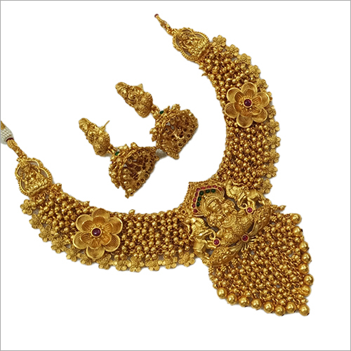 Sj 2142 एंटीक नेकलेस सेट ड्रॉप इयररिंग्स