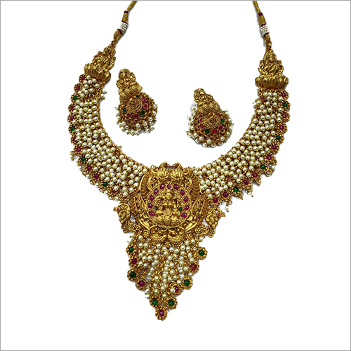 Sj 2151 गोल्ड प्लेटेड नेकलेस ड्रॉप इयररिंग्स