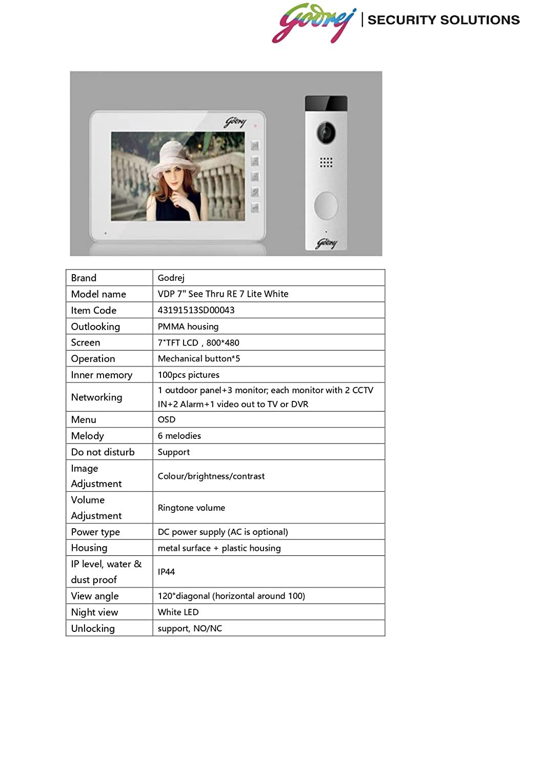 Godrej Video Camera Pixels: 900 Vga