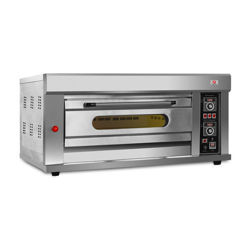 Single Deck Oven - Stainless Steel, Semi Automatic, 220-240V | Ideal for Hotel and Restaurant Use, Gray Finish with 1 Year Warranty