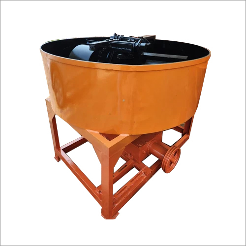 Orange Mild Steel Concrete Pan Mixer