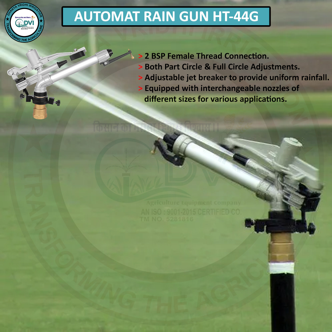 Ht44g Flamingo Raingun - Metal | 190 Ftâ² Area Coverage, 82 M Diameter, 3.5hp Power, Suitable For Over Tree Irrigation Of Larger Crops & Horticulture