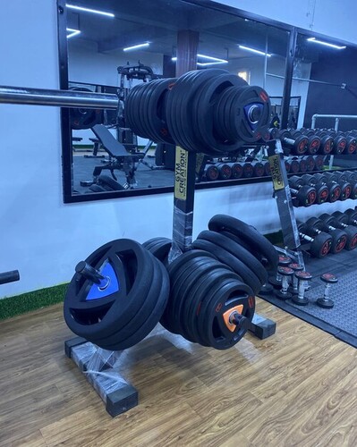 Weight Plate Rack - Laser Welded Foam Cushion with 1/4 Inch Cable Thickness | Adjustable Design for Strength Training and Muscle Gain, 1 Year Warranty