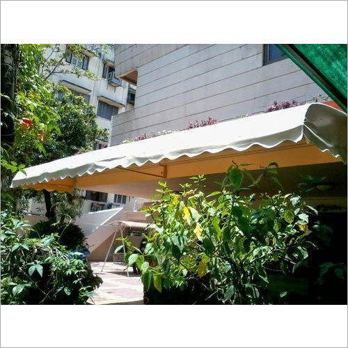 Outdoor Awning - Metal Frame, Slim Structure, White Smooth Finish | Sunshade and Waterproof Design for Patios and Cafes