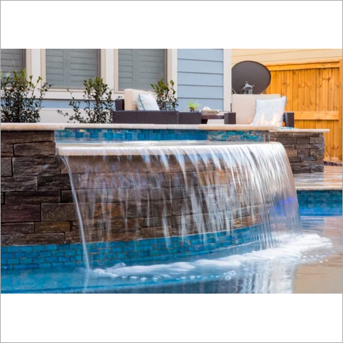 Swimming Pool Waterfall - ABS Material, 1 Foot Size, Blue Color | 12V DC Voltage, Industrial and Commercial Use, Water Feature with Warranty