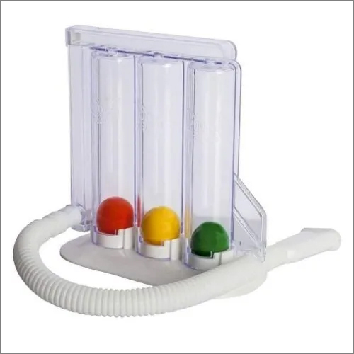 Lung Exerciser Spirometer - Plastic Construction , White Transparent Color, Portable Design for Hospital Use