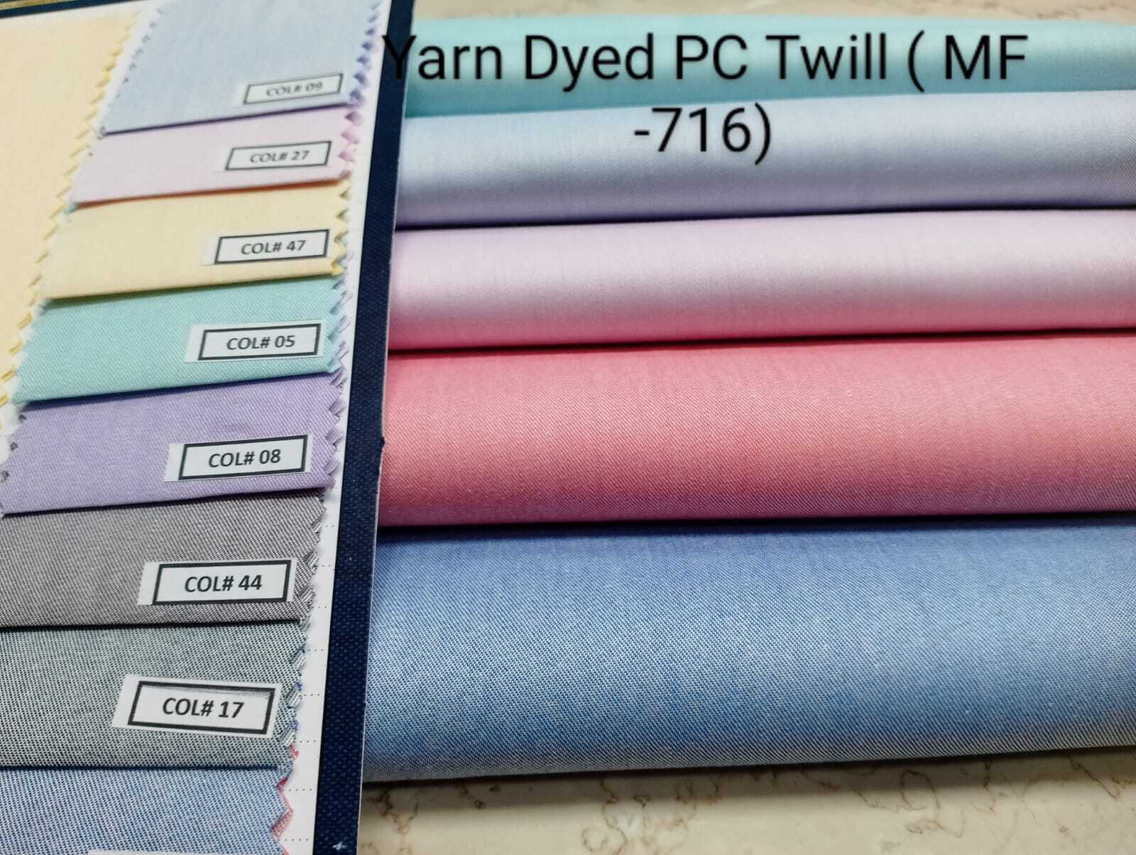 Yarn Dyed Twill Shirting Fabric - Polyester Cotton Blend, Width 58 Inches, Multicolour, Plain Pattern, 92x86 Yarn Count | Fashion-forward Designs For Everyday Wear