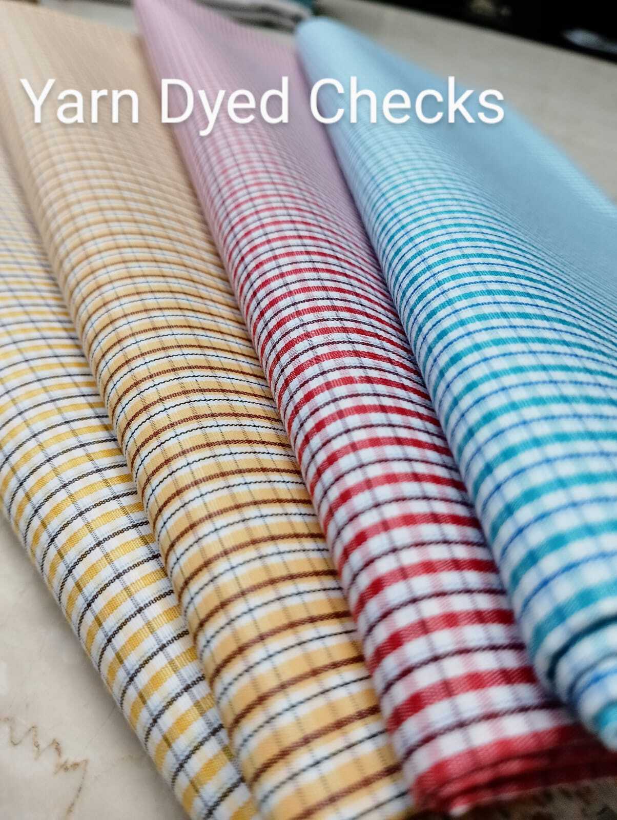 Check Shirting Fabric - Cotton Blend, 58 Inches Width, Multicolour, Yarn Dyed, Twill Style | Washable, Trendy Designs, Various Prints And Patterns
