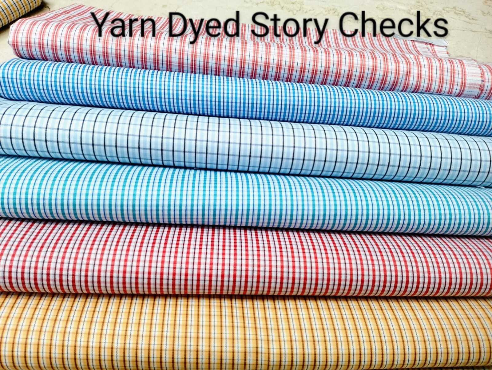 Check Shirting Fabric - Cotton Blend, 58 Inches Width, Multicolour, Yarn Dyed, Twill Style | Washable, Trendy Designs, Various Prints And Patterns
