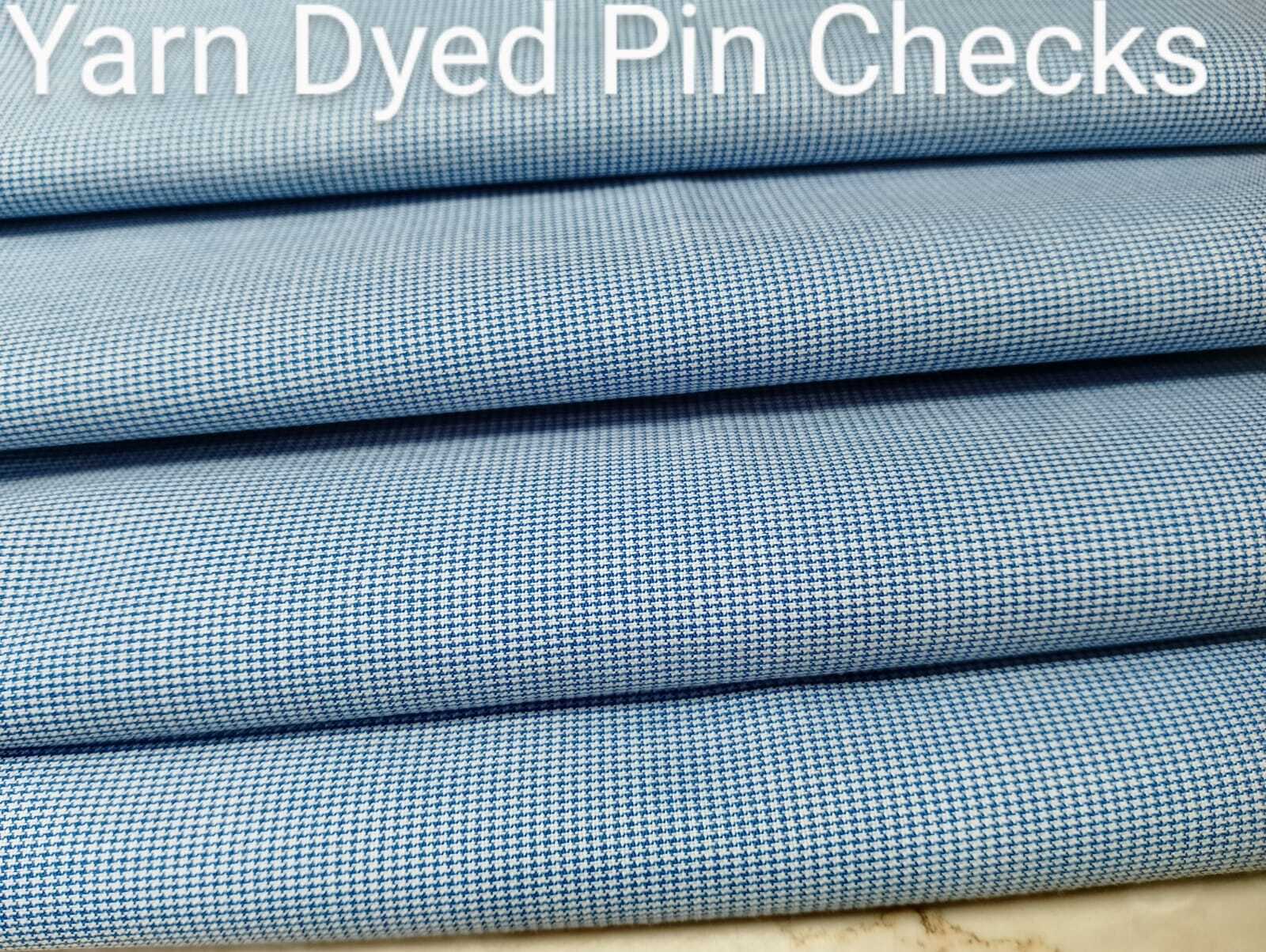Colourfastness Pin Checks Shirting Fabric