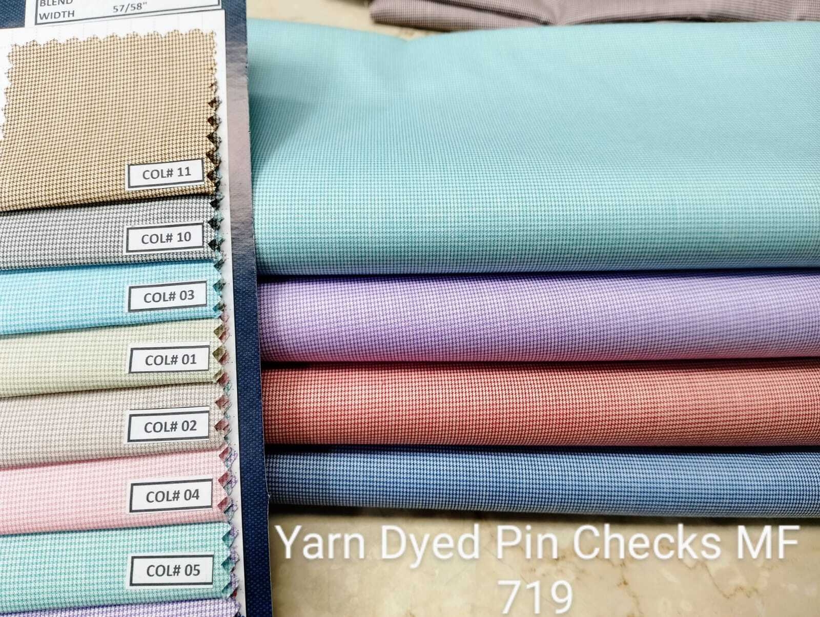 Colourfastness Pin Checks Shirting Fabric