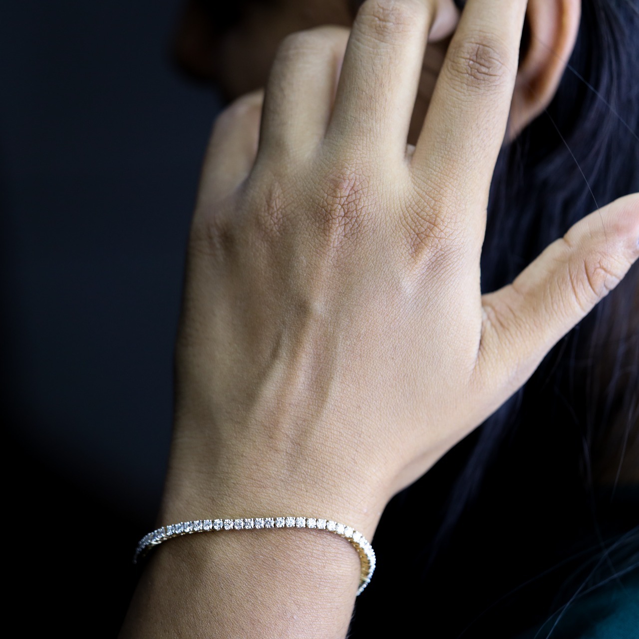 Yellow Gold Tennis Bracelet Lab Grown Diamond Diamond Clarity: Vvs1