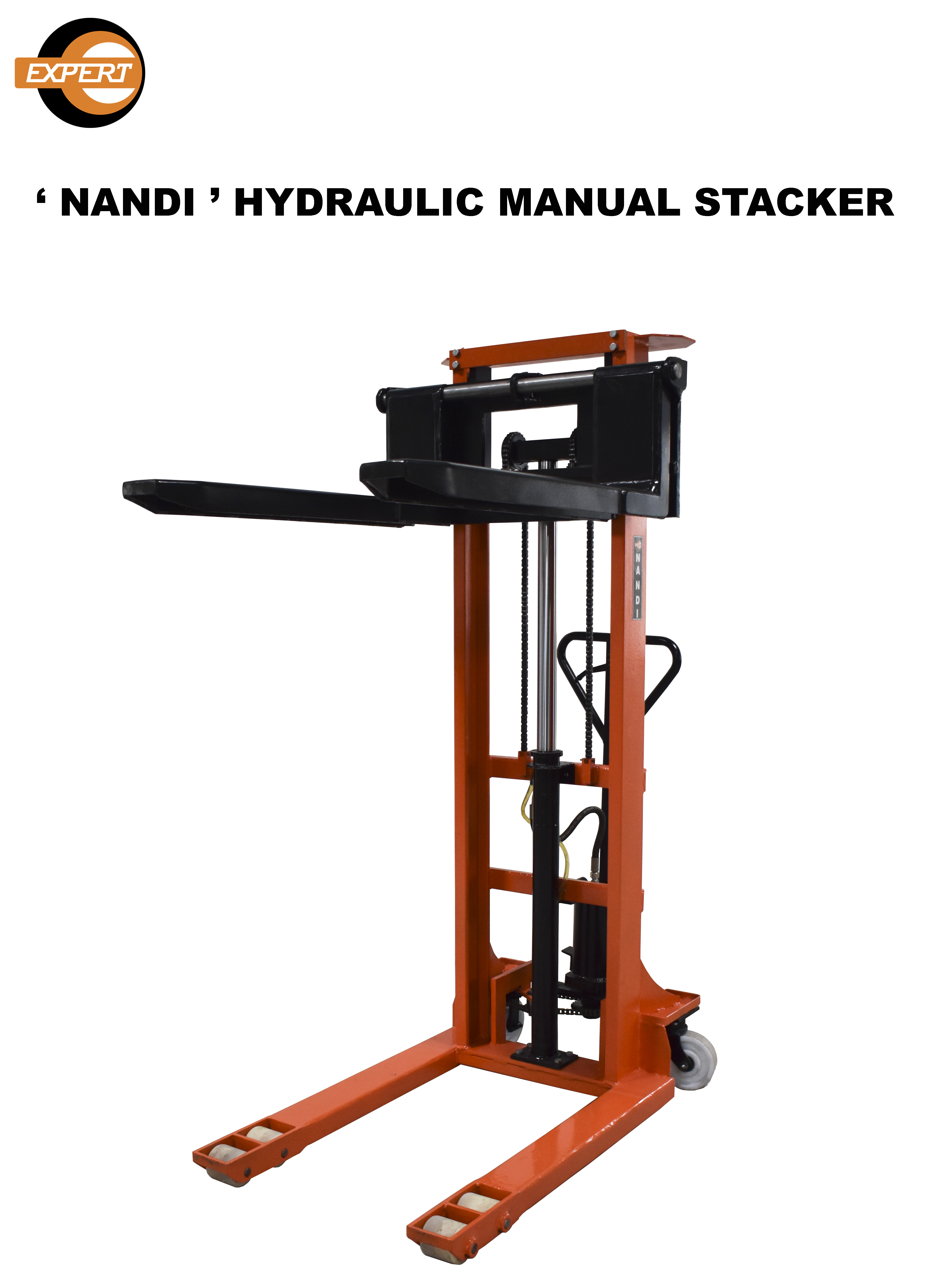 Orange Tiruppur ' Nandi ' Hydraulic Manual Stacker