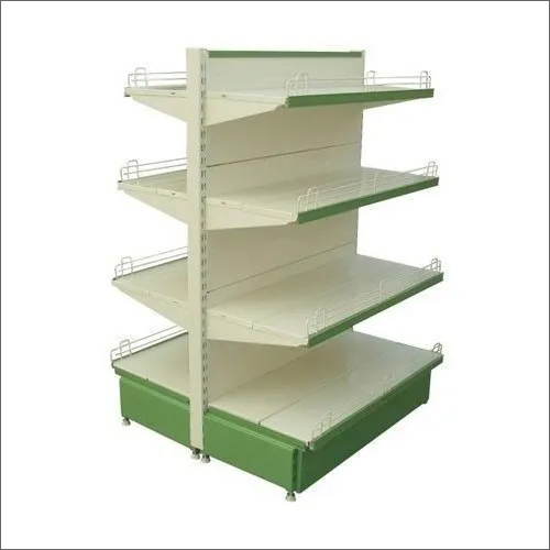 Green-White Gondola Display Racks
