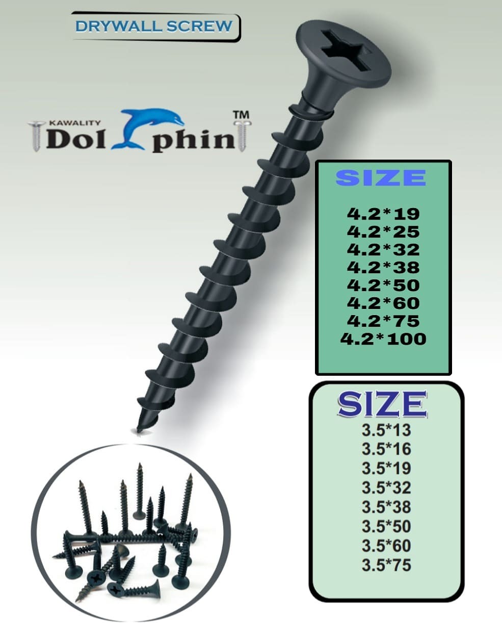 Gypsum Board Screw - Color: Black And Nickel