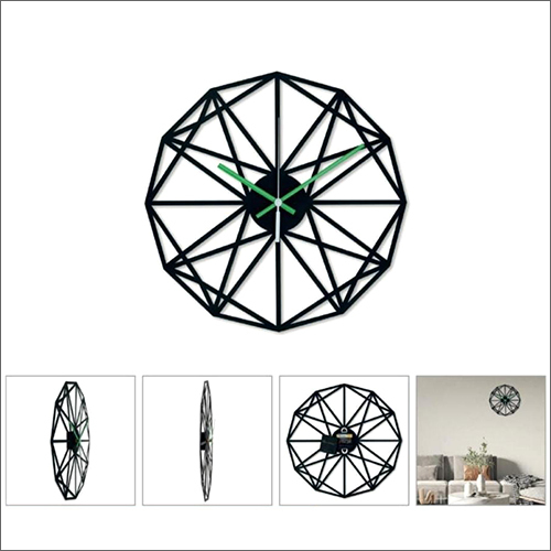 Premium Designer Wall Clock - 36 Inch Round, Black Color, Durable Quality With Warranty