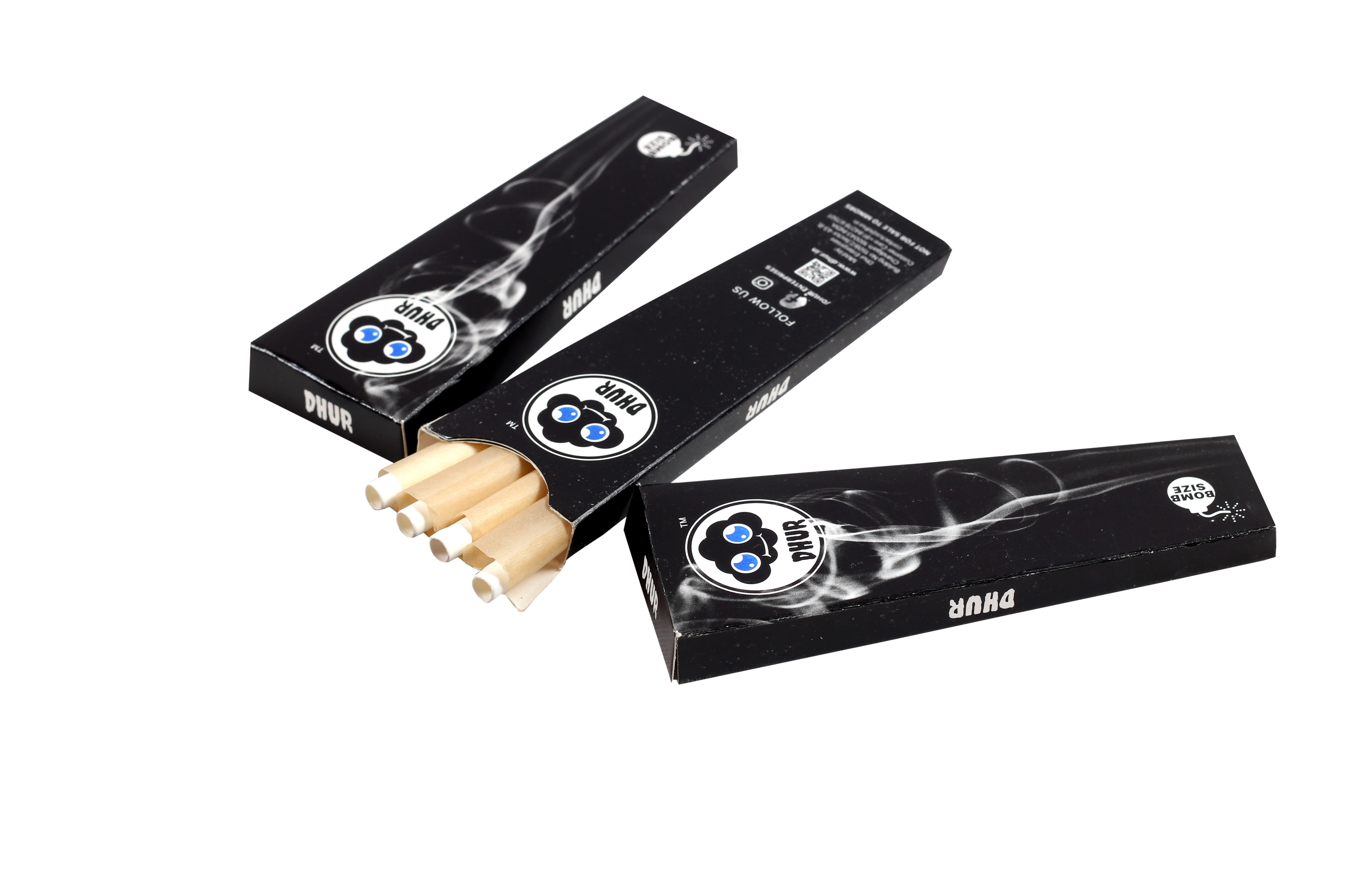 Dhur Pack 4 In 1 Cigarette Rolling Paper - Ultra Thin Paper, King Size, White | Meticulously Rolled, Even Burn, Unique Craftsmanship