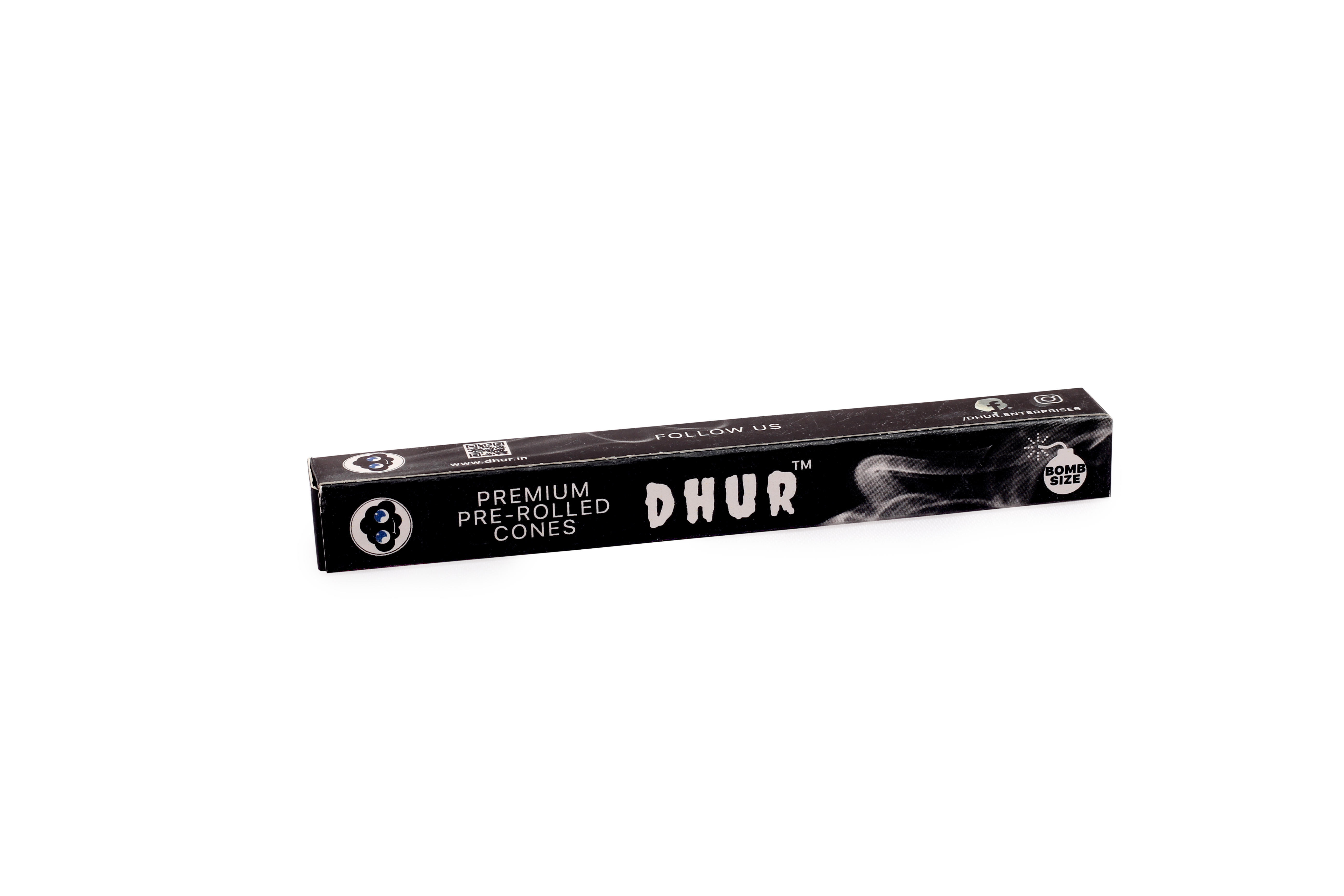 Dhur Pre Rolled Cone - Ultra Thin Paper, King Size | Slow Burning, Lightweight, Meticulously Crafted, 55 Unique Cones