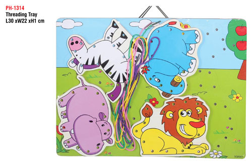 थ्रेडिंग ट्रे (शैक्षिक लकड़ी की ट्रे)