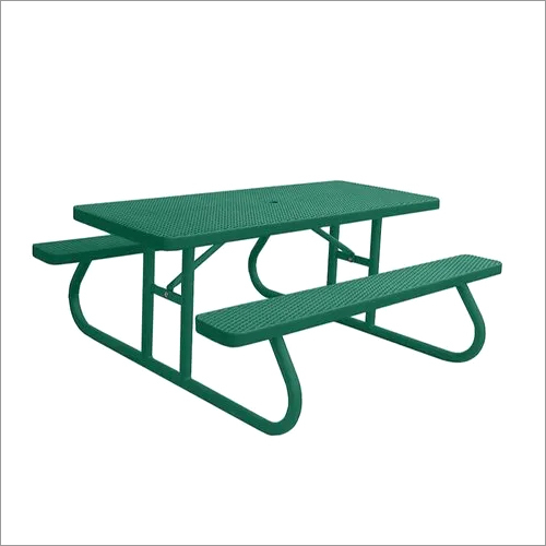 Stainless Steel Green Picnic Table Application: Holiday Resort