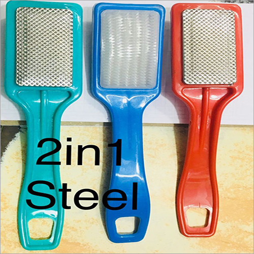 Foot Scrubber - Plastic Material, Red Color | Ergonomic Handle Design, Nylon Bristles, Set Of 3