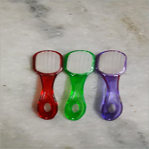 Foot Scrubber - Plastic Material, Red Color | Ergonomic Handle Design, Nylon Bristles, Set Of 3