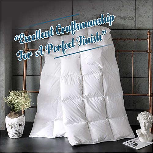 Plain Dyed White Box Stitched Comforter