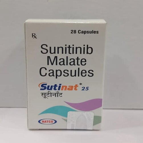 Sutinat - Sunitinib Malate Capsules 12.5mg, 25mg, 50mg | Pack Of 28 Capsules, Prescription Drug For Medical Guidance