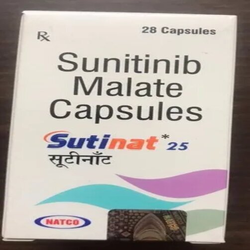 Sutinat - Sunitinib Malate Capsules 12.5mg, 25mg, 50mg | Pack Of 28 Capsules, Prescription Drug For Medical Guidance